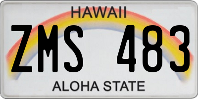 HI license plate ZMS483