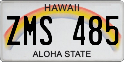 HI license plate ZMS485