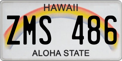 HI license plate ZMS486
