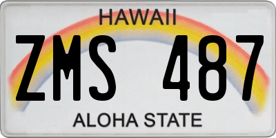 HI license plate ZMS487