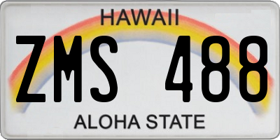 HI license plate ZMS488