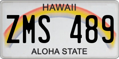 HI license plate ZMS489