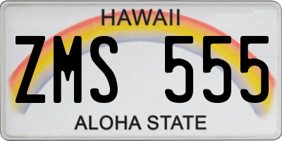 HI license plate ZMS555