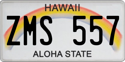 HI license plate ZMS557