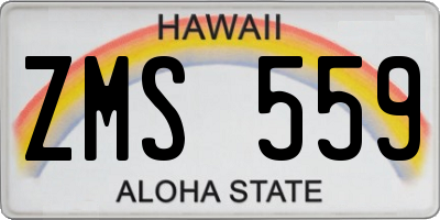 HI license plate ZMS559