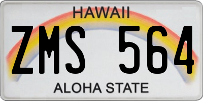 HI license plate ZMS564