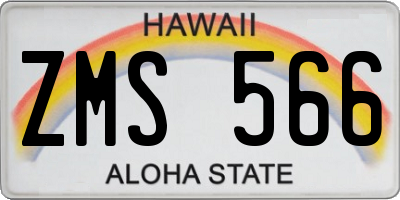 HI license plate ZMS566