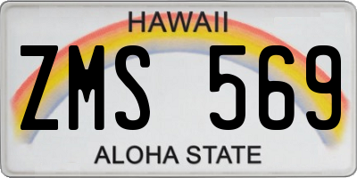 HI license plate ZMS569