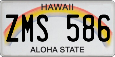 HI license plate ZMS586
