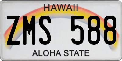 HI license plate ZMS588