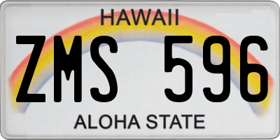 HI license plate ZMS596