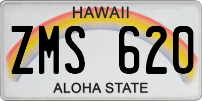 HI license plate ZMS620