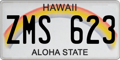 HI license plate ZMS623