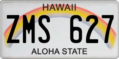 HI license plate ZMS627