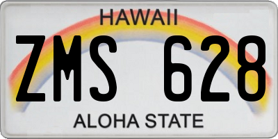 HI license plate ZMS628