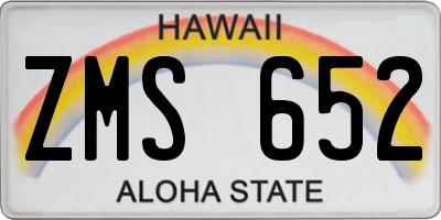 HI license plate ZMS652