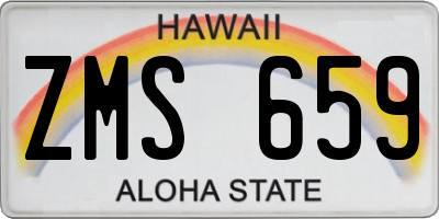 HI license plate ZMS659