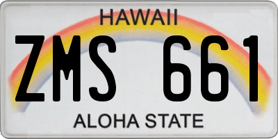 HI license plate ZMS661