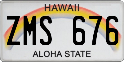 HI license plate ZMS676