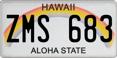HI license plate ZMS683