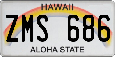 HI license plate ZMS686