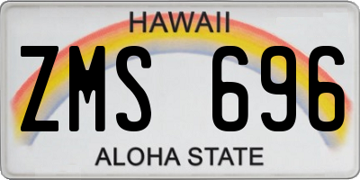 HI license plate ZMS696