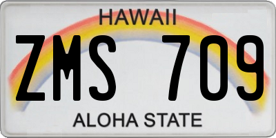 HI license plate ZMS709