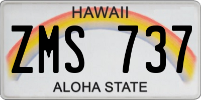HI license plate ZMS737