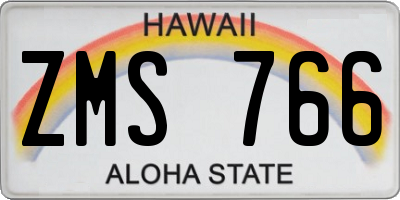 HI license plate ZMS766