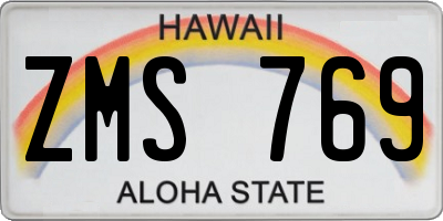 HI license plate ZMS769