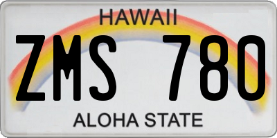 HI license plate ZMS780