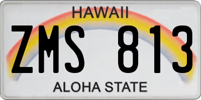 HI license plate ZMS813