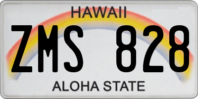 HI license plate ZMS828