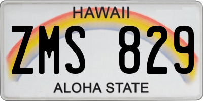HI license plate ZMS829