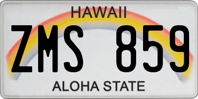 HI license plate ZMS859