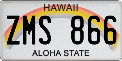 HI license plate ZMS866