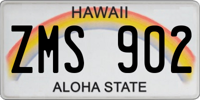 HI license plate ZMS902
