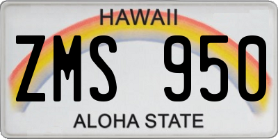 HI license plate ZMS950
