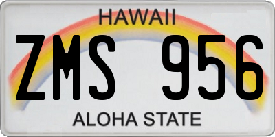 HI license plate ZMS956