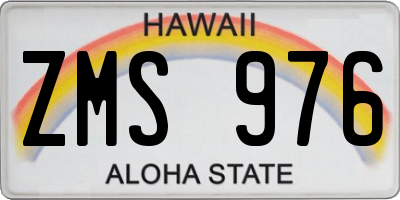 HI license plate ZMS976