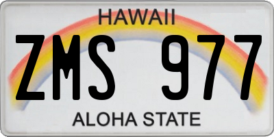 HI license plate ZMS977