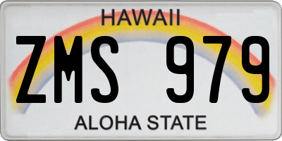 HI license plate ZMS979