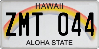 HI license plate ZMT044