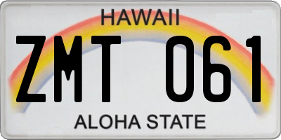 HI license plate ZMT061