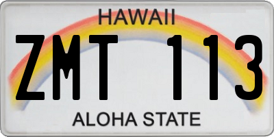 HI license plate ZMT113