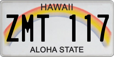 HI license plate ZMT117