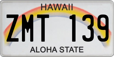 HI license plate ZMT139