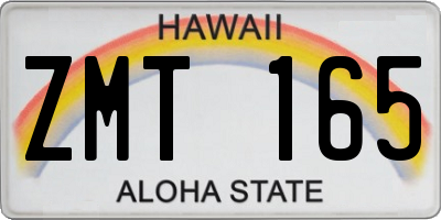 HI license plate ZMT165