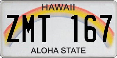 HI license plate ZMT167