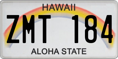 HI license plate ZMT184